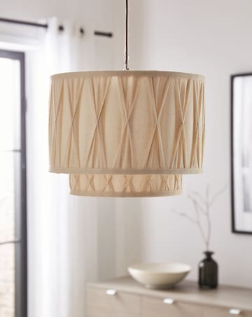 Natural 2 Tier 30cm Linen Pinch Pleat Shade