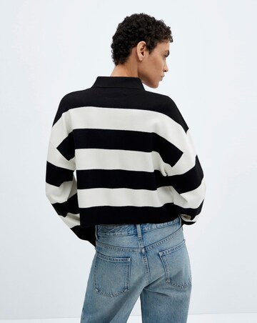 Mango Striped Polo - Neck Sweater