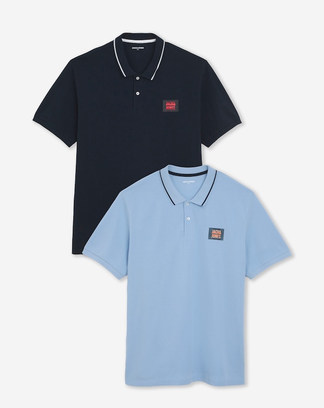 Jack & Jones Hudson Logo Polo 2 Pack - Multi