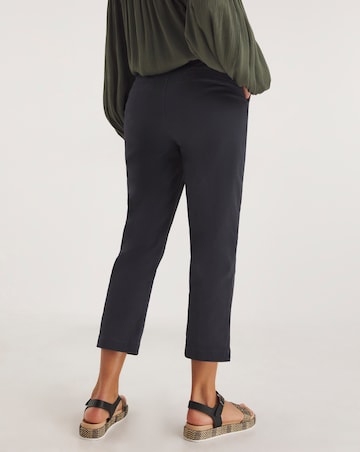 Navy Stretch Chino Cropped Trousers