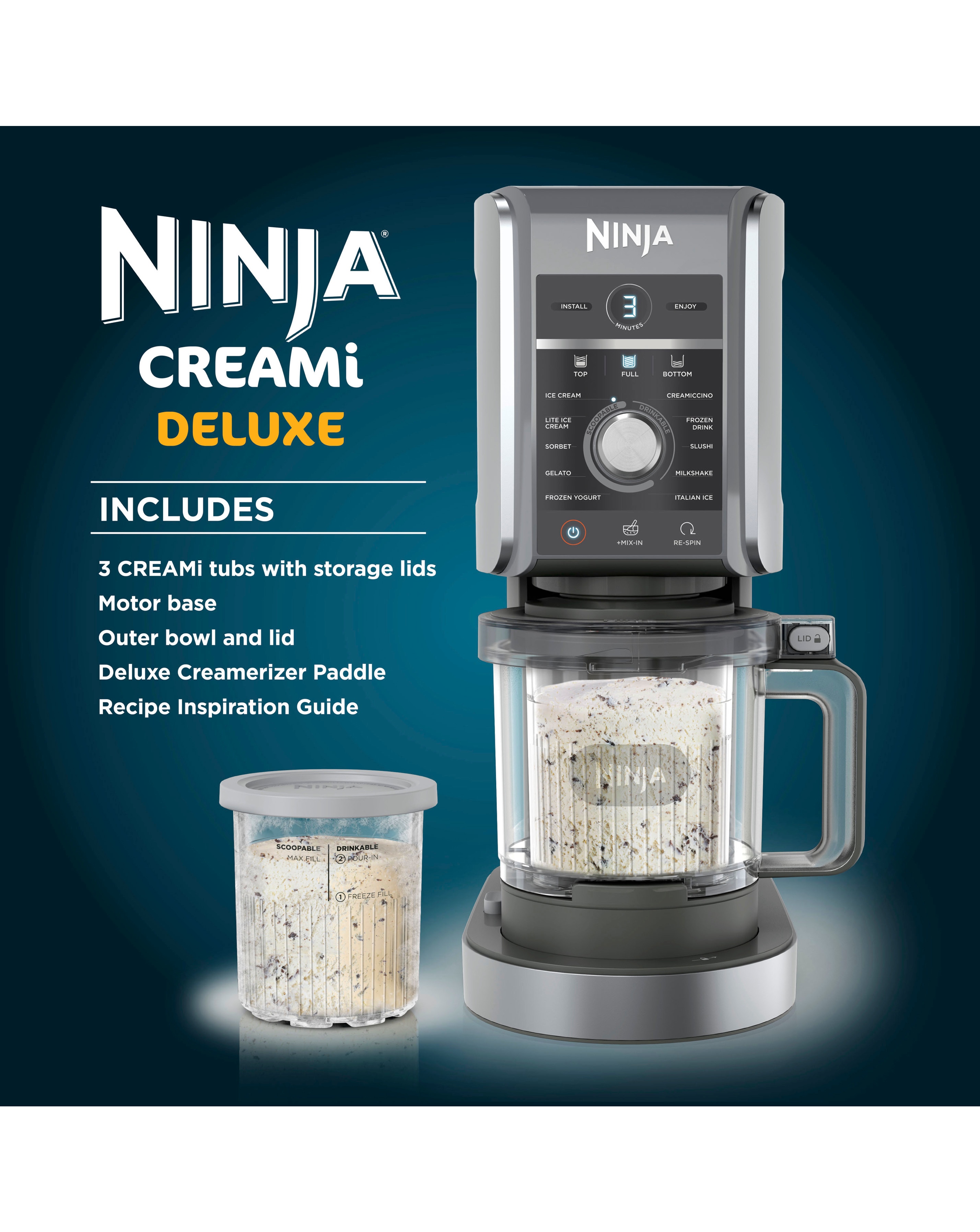 ジャンク品中古NinjaCreamiDeluxe アイスクリームメーカーニンジャ アイスクリームメーカー ソフトクリームメーカー Ninja CREAMi Scoop キッチン家電