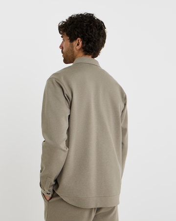 Folio Interlock Zip Shacket - Stone Marl