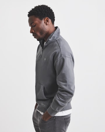 Union Garment Dyed Funnel Neck Sweatshirt-Grey