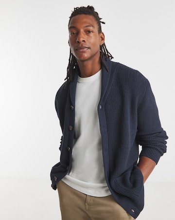 Fisherman Shawl Neck Knitted Cardigan