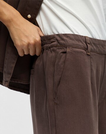 Object Brown Mid Waist Wide Leg Trouser