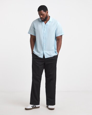 Jack & Jones Breeze Linen Blend Resort Shirt - Blue