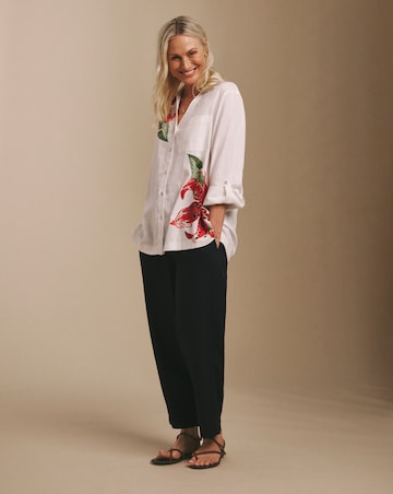 Julipa Longline Printed Linen Shirt