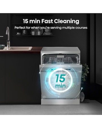 Hisense HS693C60XADUK 16 Place Dishwasher - Silver
