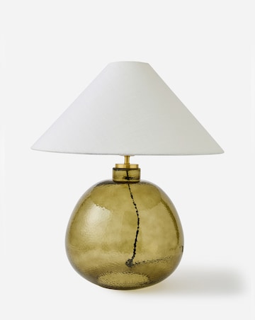 Large Green Glass Table Lamp