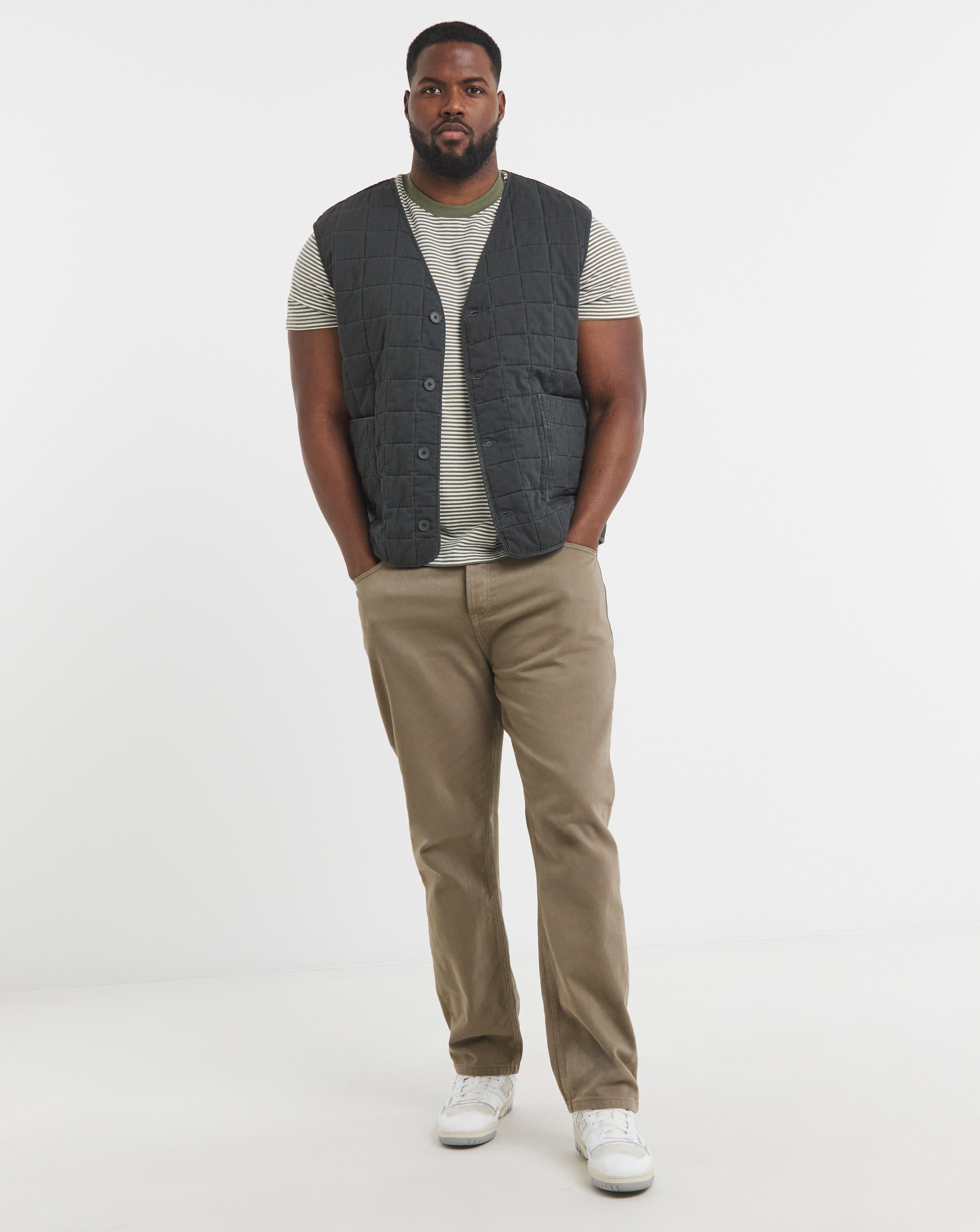 Charcoal Square Cotton Quilt Gilet | JD Williams