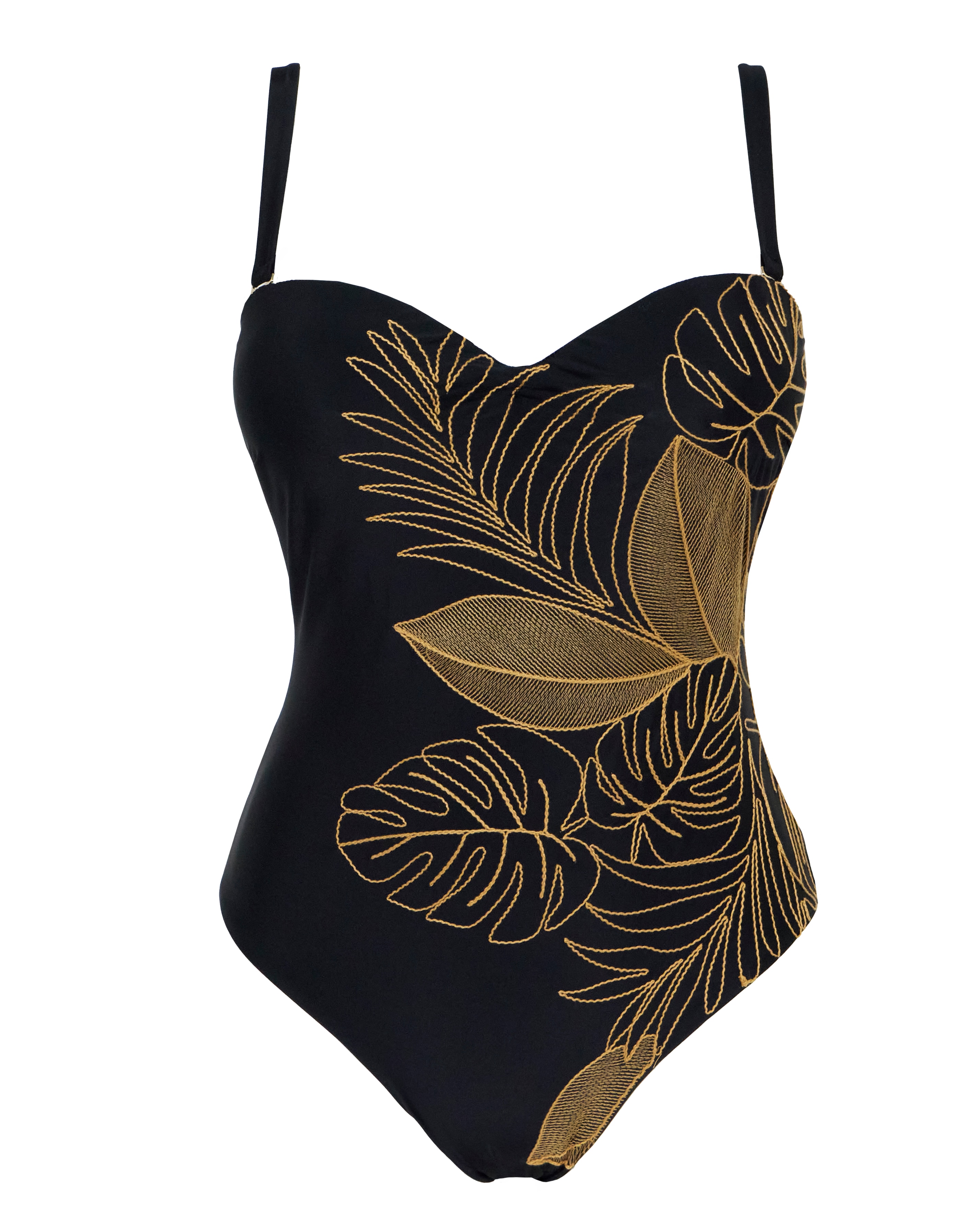 MAGISCULPT Embroidered Bandeau Underwired Swimsuit | JD Williams
