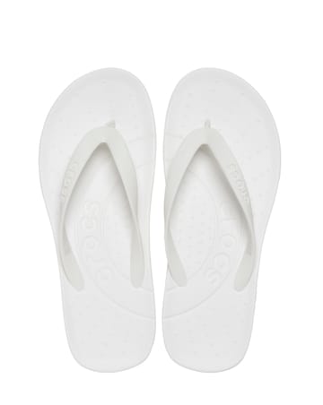 Crocs White Classic Toe Post Sandals -Standard Fit (D)