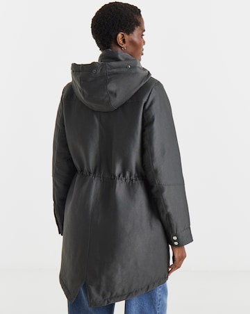 Charcoal Faux Fur Lined Parka Coat