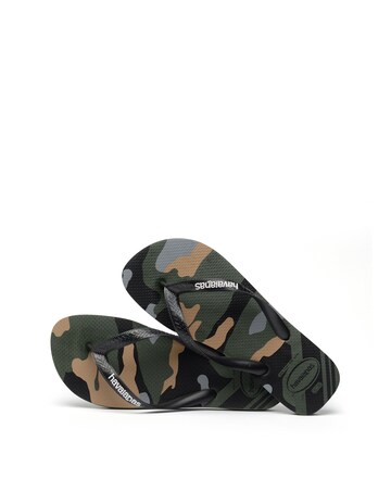 Havaianas Camo Logo Flip Flops - Green Multi