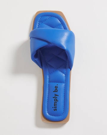 Nori Soft Padded Flat Mule Sandals Wide Fit Simply Comfort