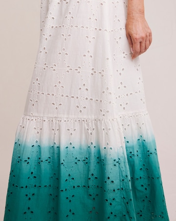 Julipa White Ombre Pure Cotton Broderie Skirt