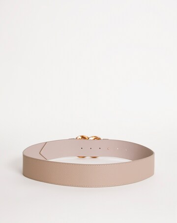 Twist Buckle Pebbled Faux Leather Belt