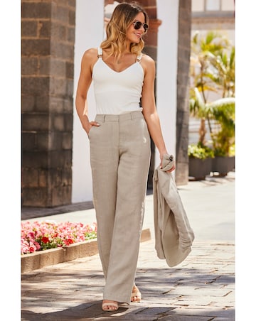 Sosandar 100% Linen Wide Leg