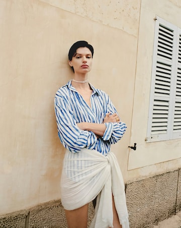 Mango Brenda Striped Cotton Shirt