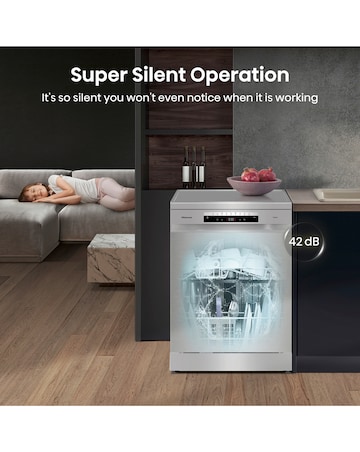 Hisense HS693C60XADUK 16 Place Dishwasher - Silver