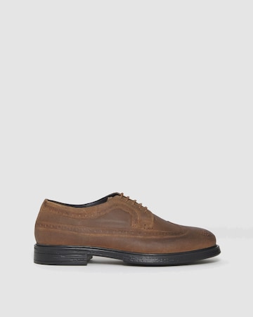 Brown Suede Brogue Smart Shoe Wide Fit