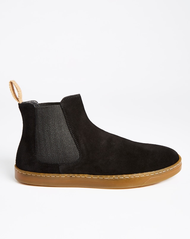 Premium Suede Chelsea Boots - Black, Standard Fit