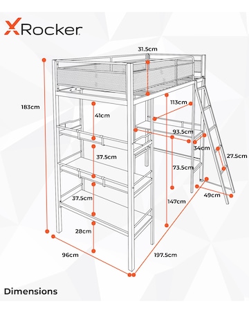 X Rocker Fortress - Gaming Bunk Bed
