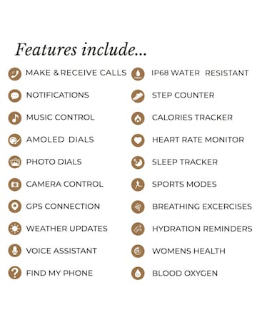 Radley Series 33 AMOLED Black Leather Strap Smart Watch and Bracelet Set