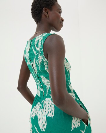 FatFace Aria Textured Leaves Midi Dress