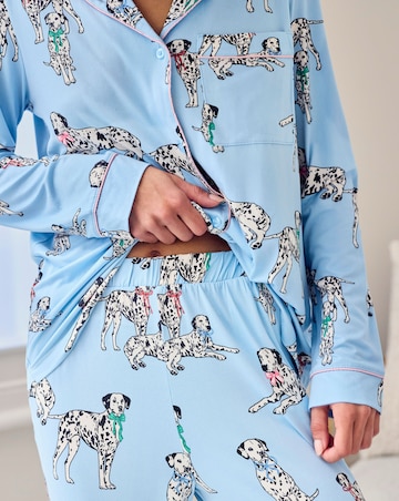 Chelsea Peers Classic Button Up Pyjama Set Dalmatian Dogs Print