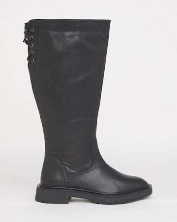 Rome Lace Up Back Riding Boots - Wide Fit (E) & Curvy Calf