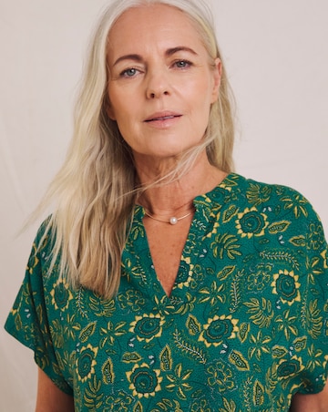 Julipa Printed Notch Neck Blouse