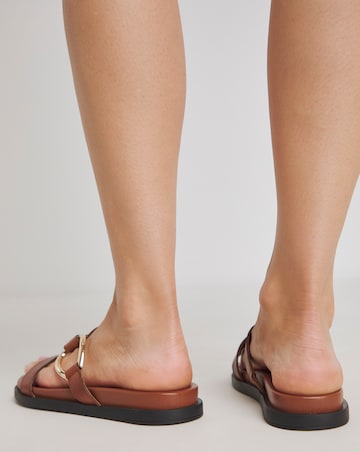 Delicate Metal Hardware Mule Sandals - Extra Wide Fit (EEE)