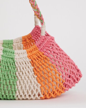 Multi Stripe Crochet Shopper Bag