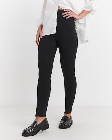 Black Zip Hem Ponte Leggings