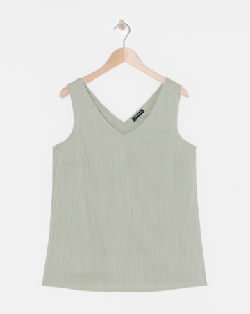 Linen V Neck Vest Top