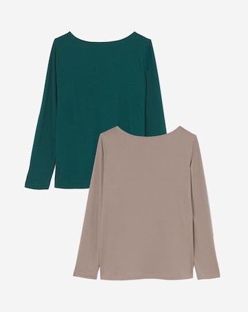 Simply Be Latte & Green 2 Pack Reversible Tops