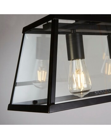 5 Light Matt Black Ceiling Bar Pendant