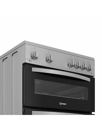 Indesit IDG6GS 60cm Gas Double Cooker - Silver