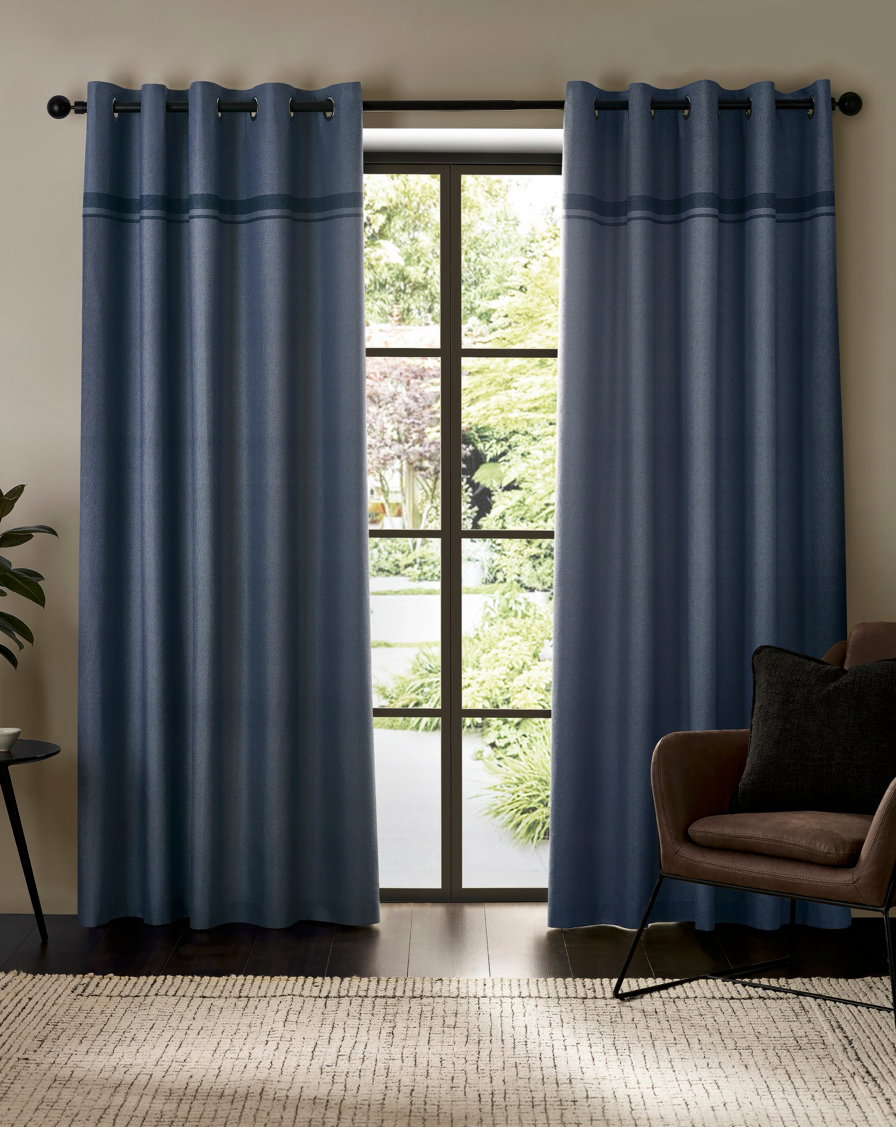Catherine Lansfield Melville Eyelet Lined Curtains