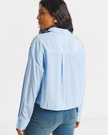 Simply Be Blue Stripe Boxy Shirt