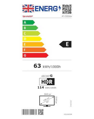 Sharp 4T-C55GK4245KB 55in Smart UHD Tivo LED TV