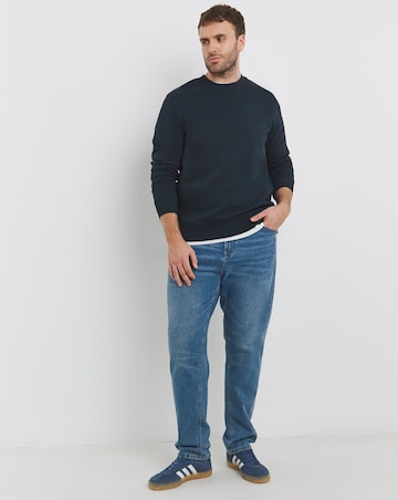 Crew Neck Sweatshirt Long- Navy