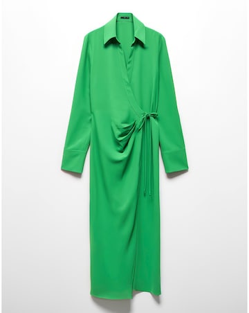 Mango Green Wrap Front Bilma Midi Dress