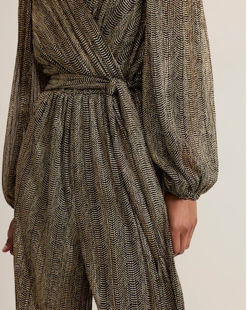 Phase Eight Alli Gold Textured Jumpsuit