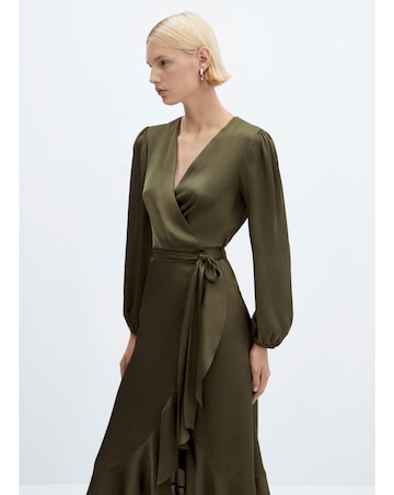 Mango Ruffle Wrap Dress