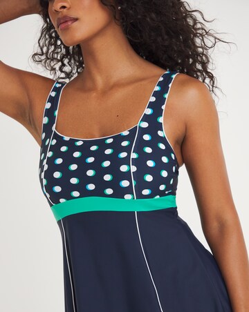 Sports Square Neck Swimdress With Shorts