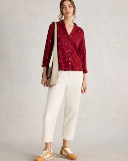White Stuff Annie Embroidered Jersey Shirt