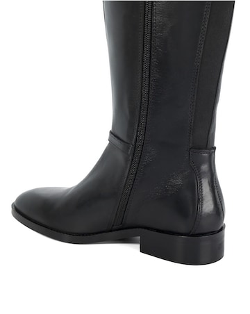 Dune Taylyn Knee High Leather Buckle Boots Wide Fit