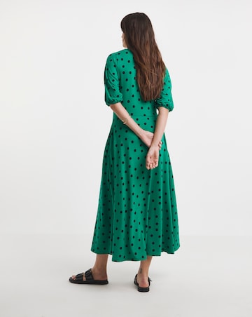 Puff Sleeve Soft Touch Jersey Dress